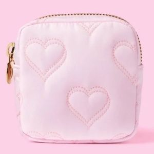 NEW STONEY CLOVER LANE X TARGET QUILTED PINK HEART MINI SQUARE POUCH